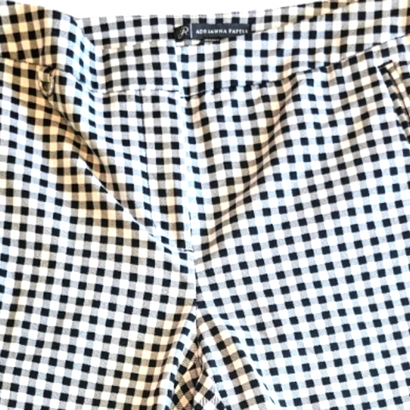 Adrianna Papell Black and White Checkered Women's Pants Size 6 - Picture 2 of 4